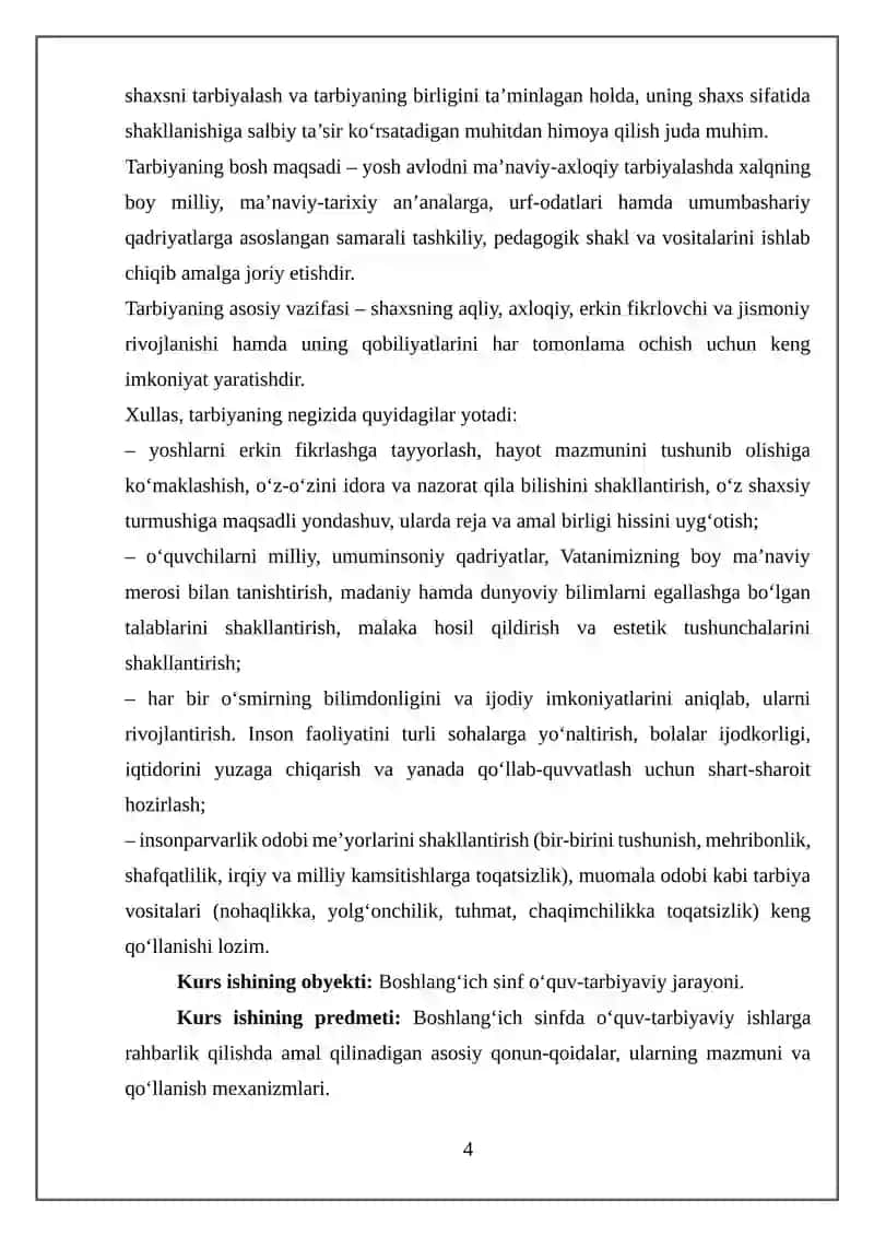 BOSHLANG’ICH SINFDA O’QUV TARBIYAVIY ISHLAR 4
