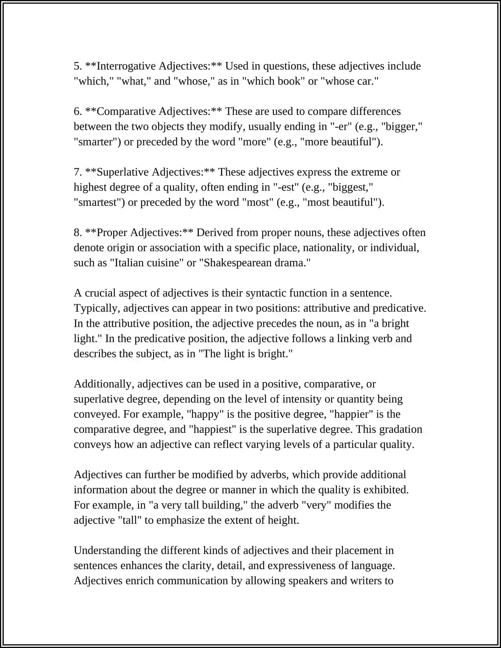 ORDER OF ADJECTIVES 4
