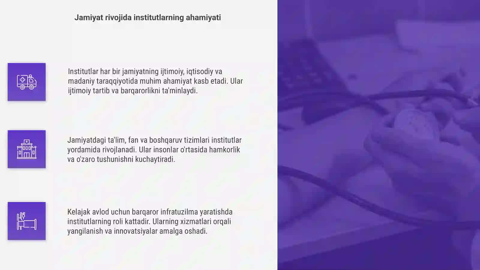 Institutlar va ularning jamiyatda rivojlanishidagi roʻli 4
