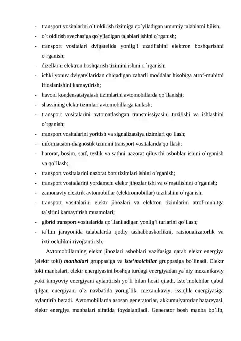Transport vositalarining elektr manbalari 4