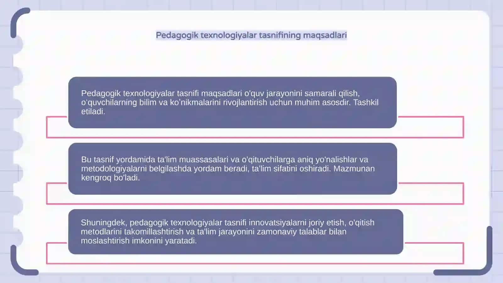 Pedagogik texnologiyalar tasnifi 4