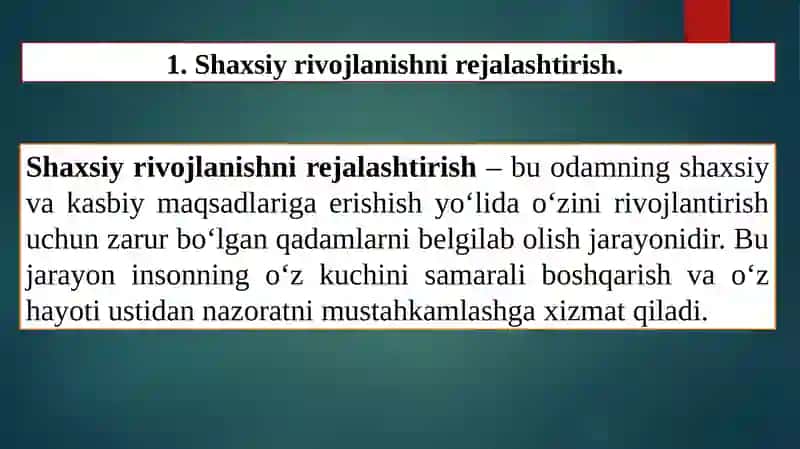 O‘Z-O‘ZINI BOSHQARISH VA SAMARADORLIK UCHUNJAVOBGARLIK 4