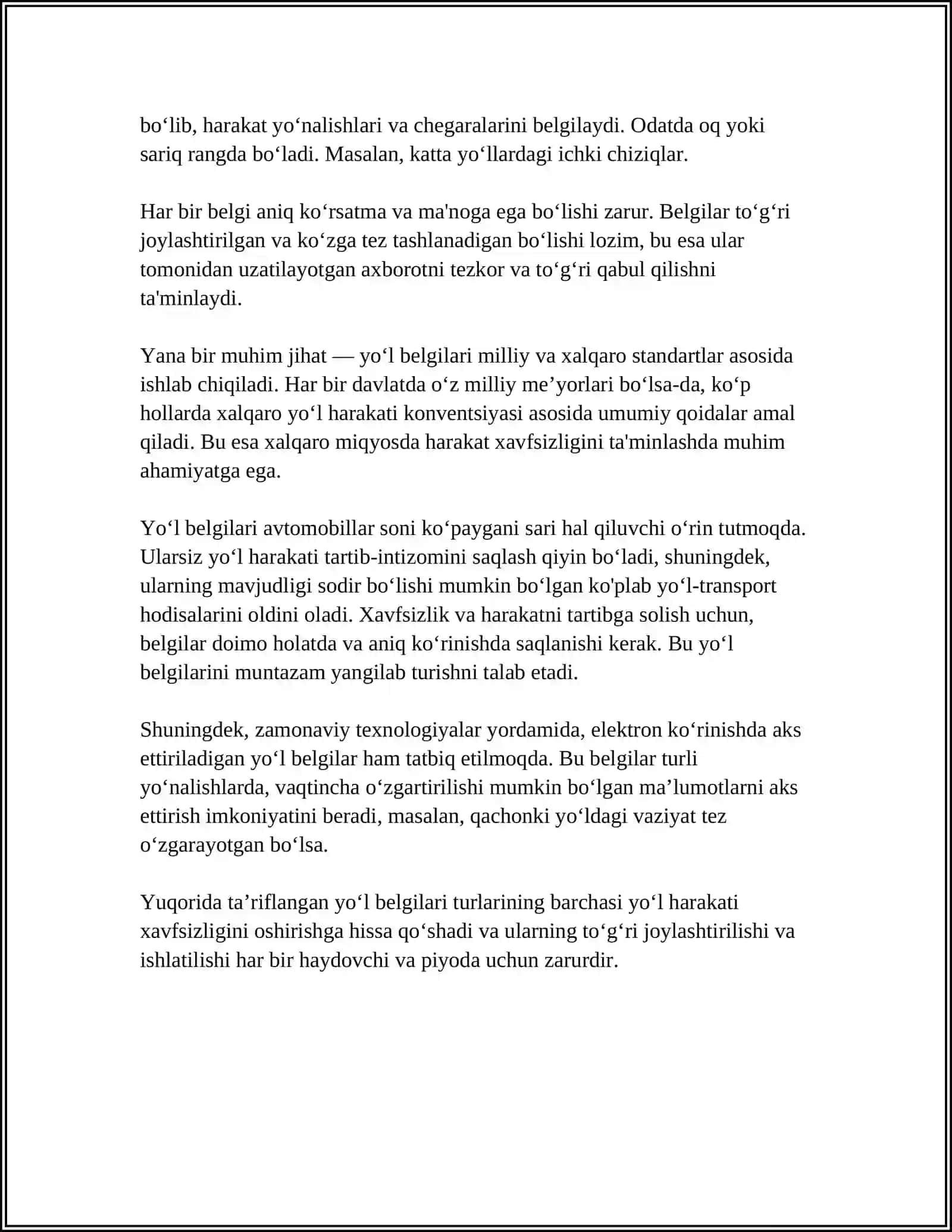 YOL BELGILARI 4