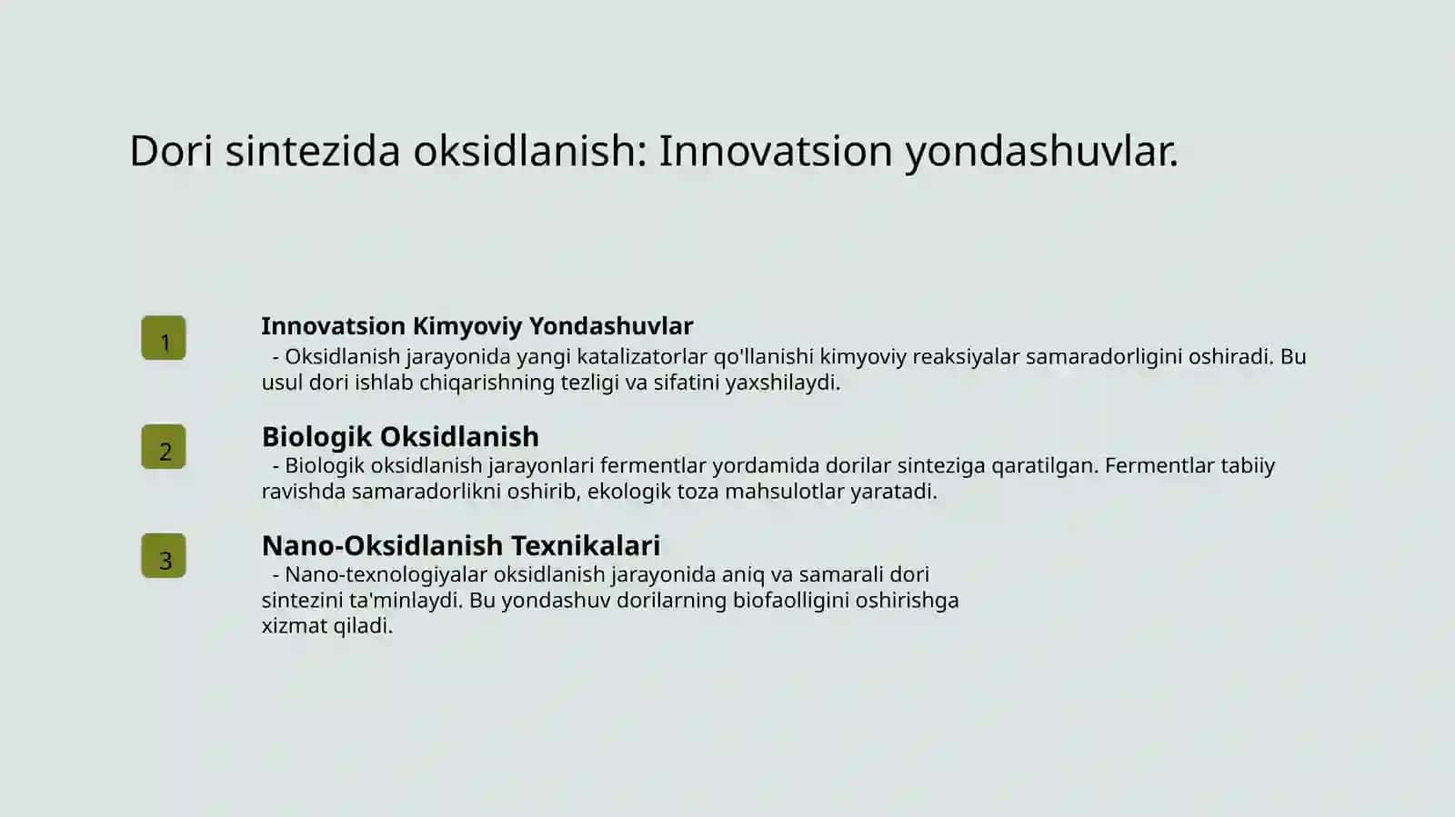 Oksidlanish jarayonlari asosida olinadigan dori preparatlari 4
