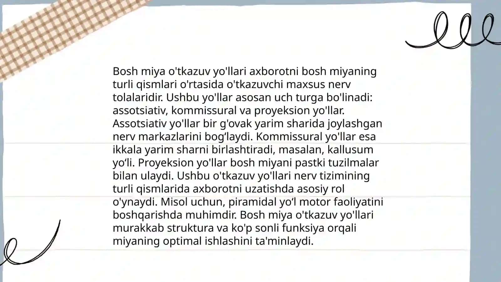 Bosh va orqa miya oʻtkazuv yoʻllari 4