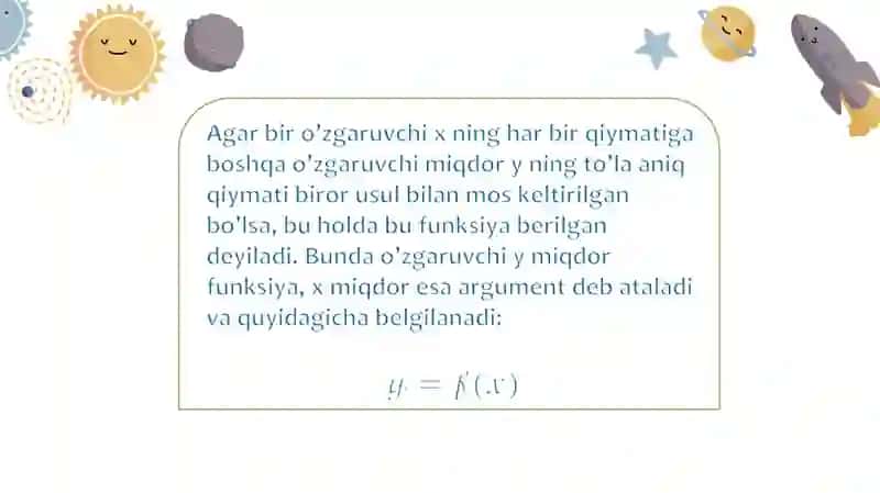 Elementar funktsiyalar haqida tushuncha va ularning xossalari 4