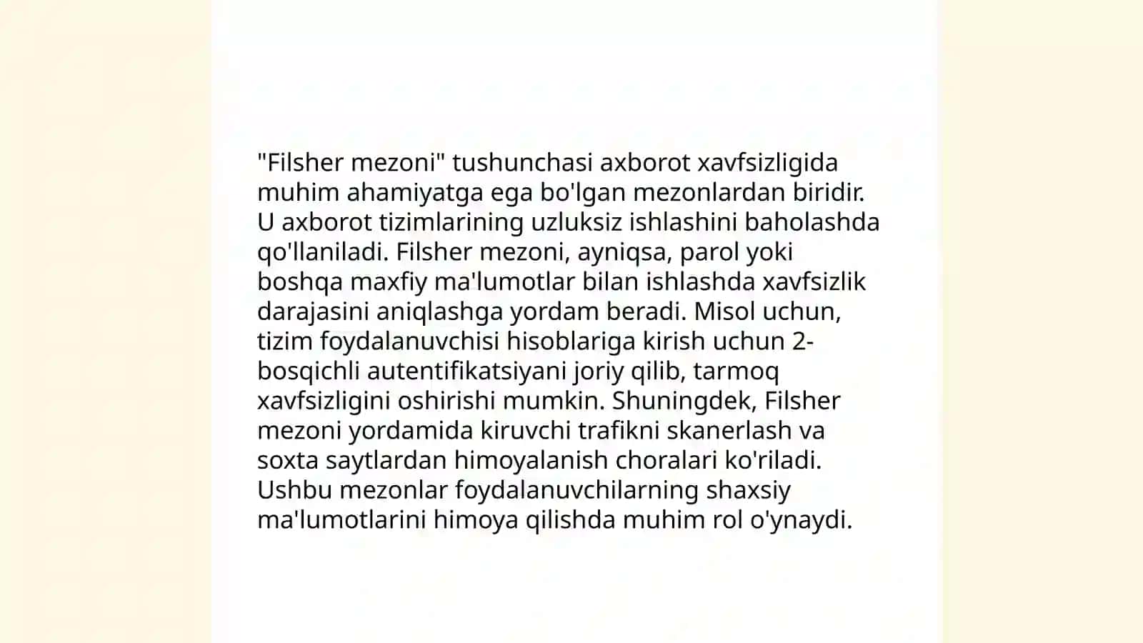 Styudent va Filsher mezoni 4