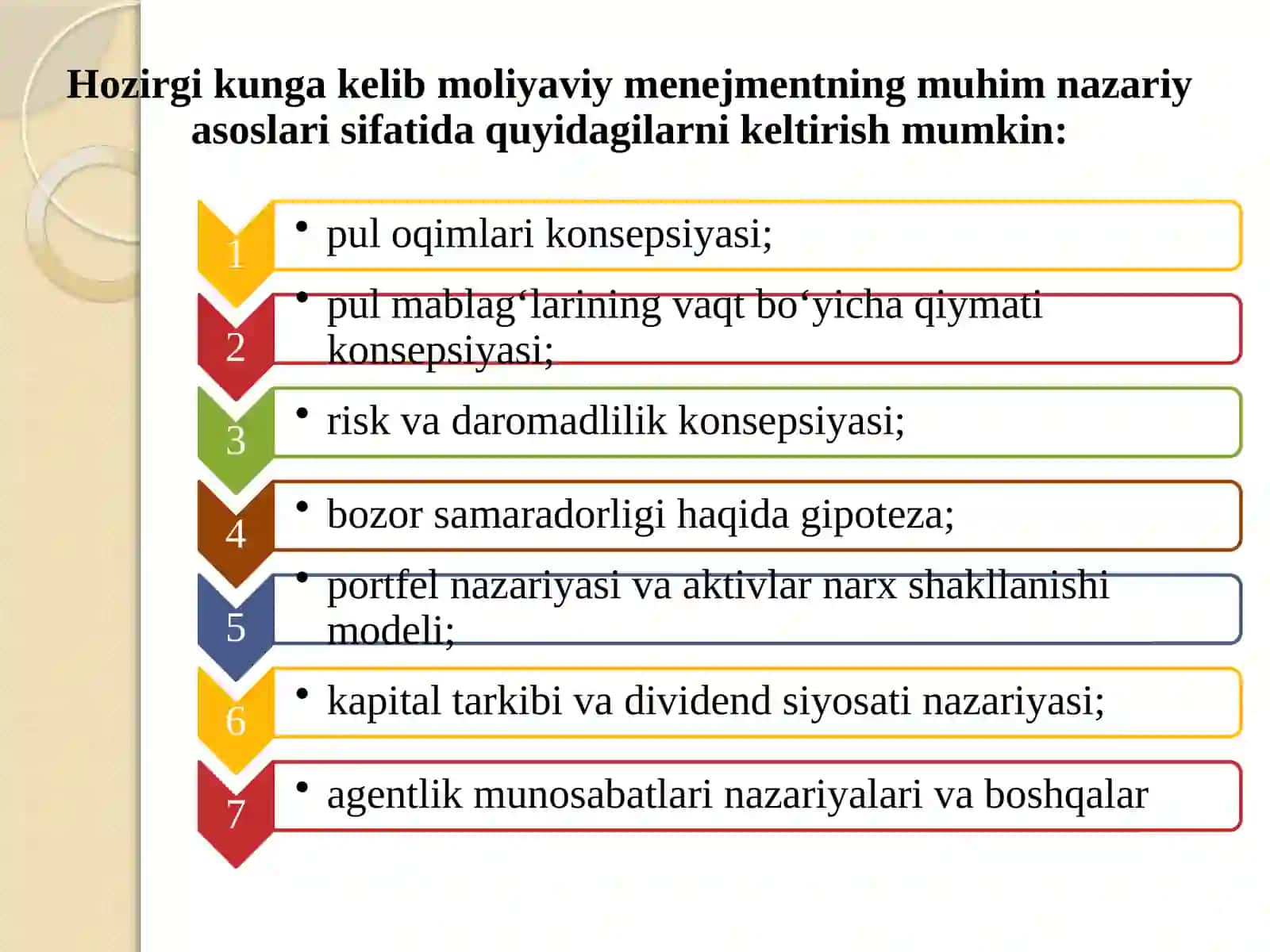 "Moliyaviy menejmentning kontseptual asoslari" 4
