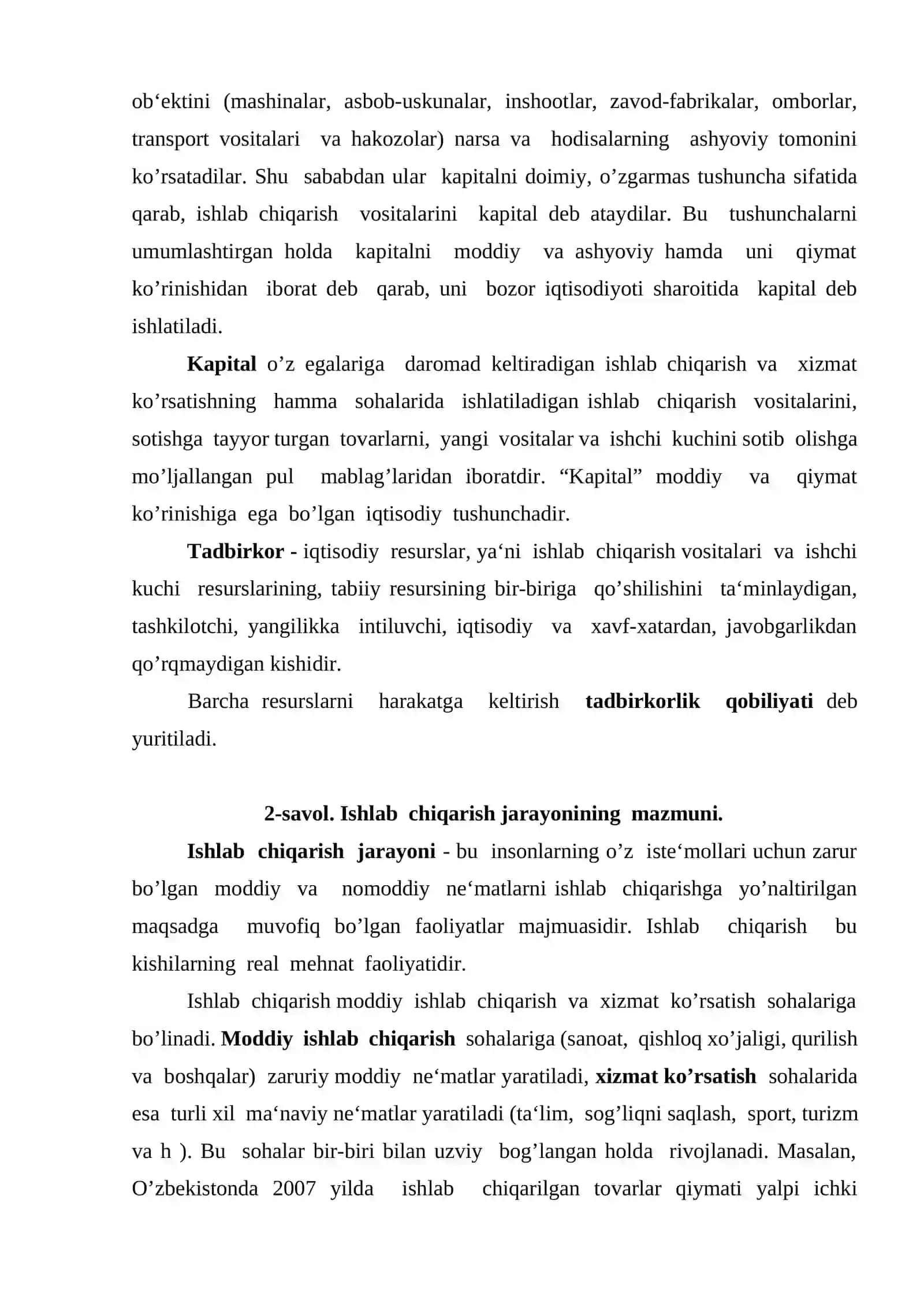 Ishlab chiqarish nazariyasi 4