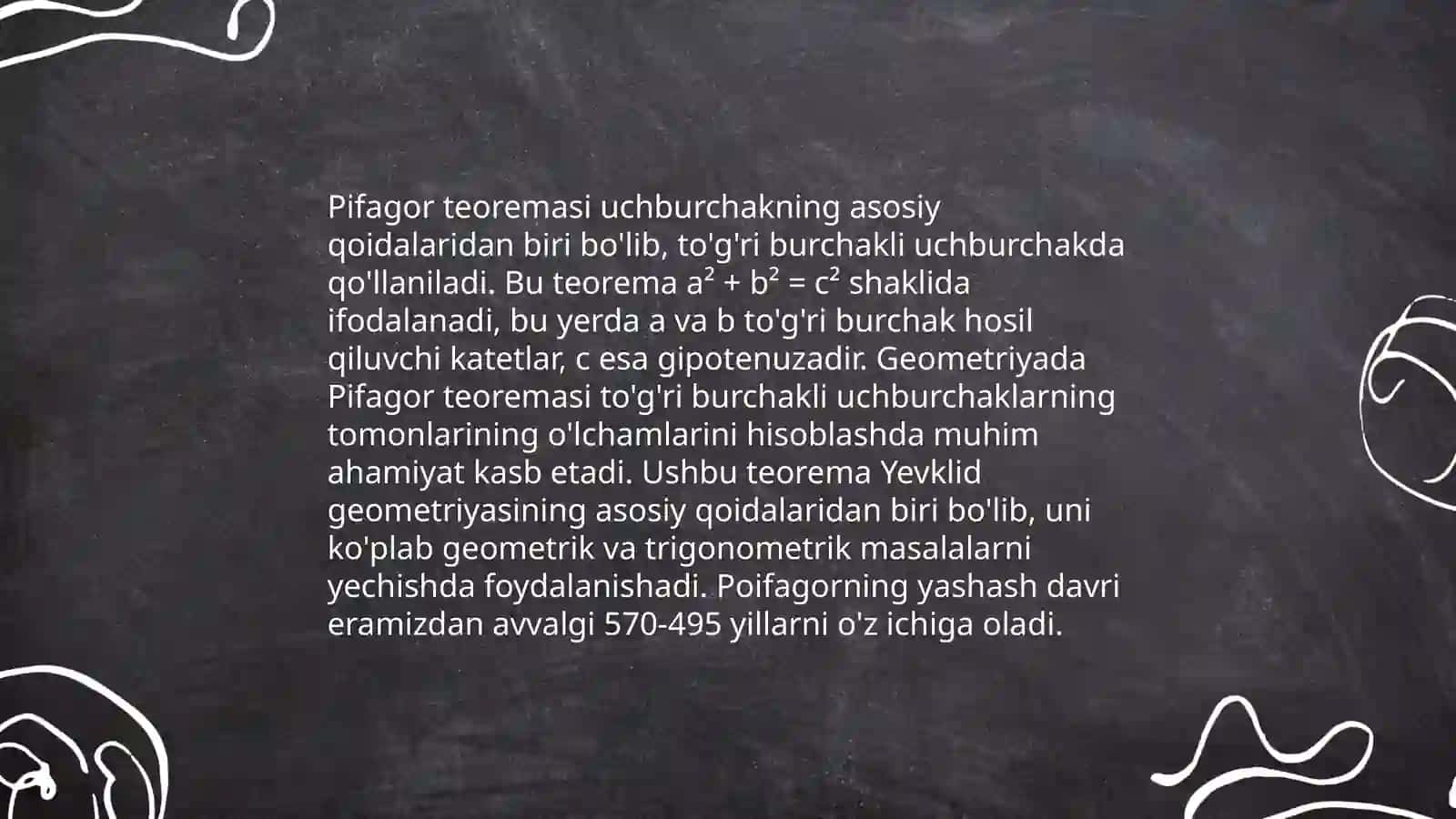 Pifagor teoremasini tadbigʻi 4