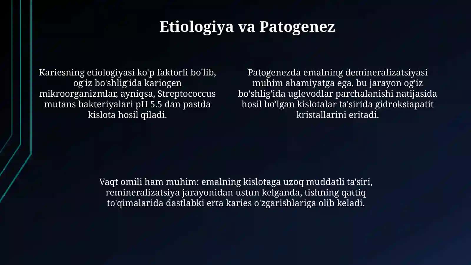 Tish qattiq to'qimalarining nuqsonlari.Karieskasaligi 4