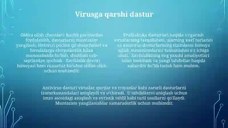 Profilaktika dasturlarini o'rganish 4