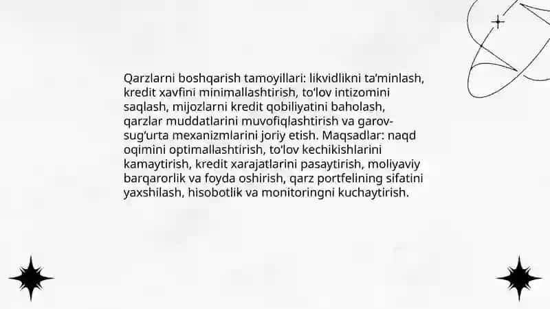 Debitorlik va kreditorlik qarzlarini boshqarish 4