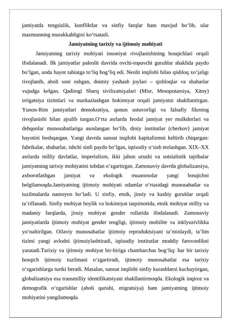 Jamiyat mavjud bo‘lishi shakllarining xilma-xilligi 4