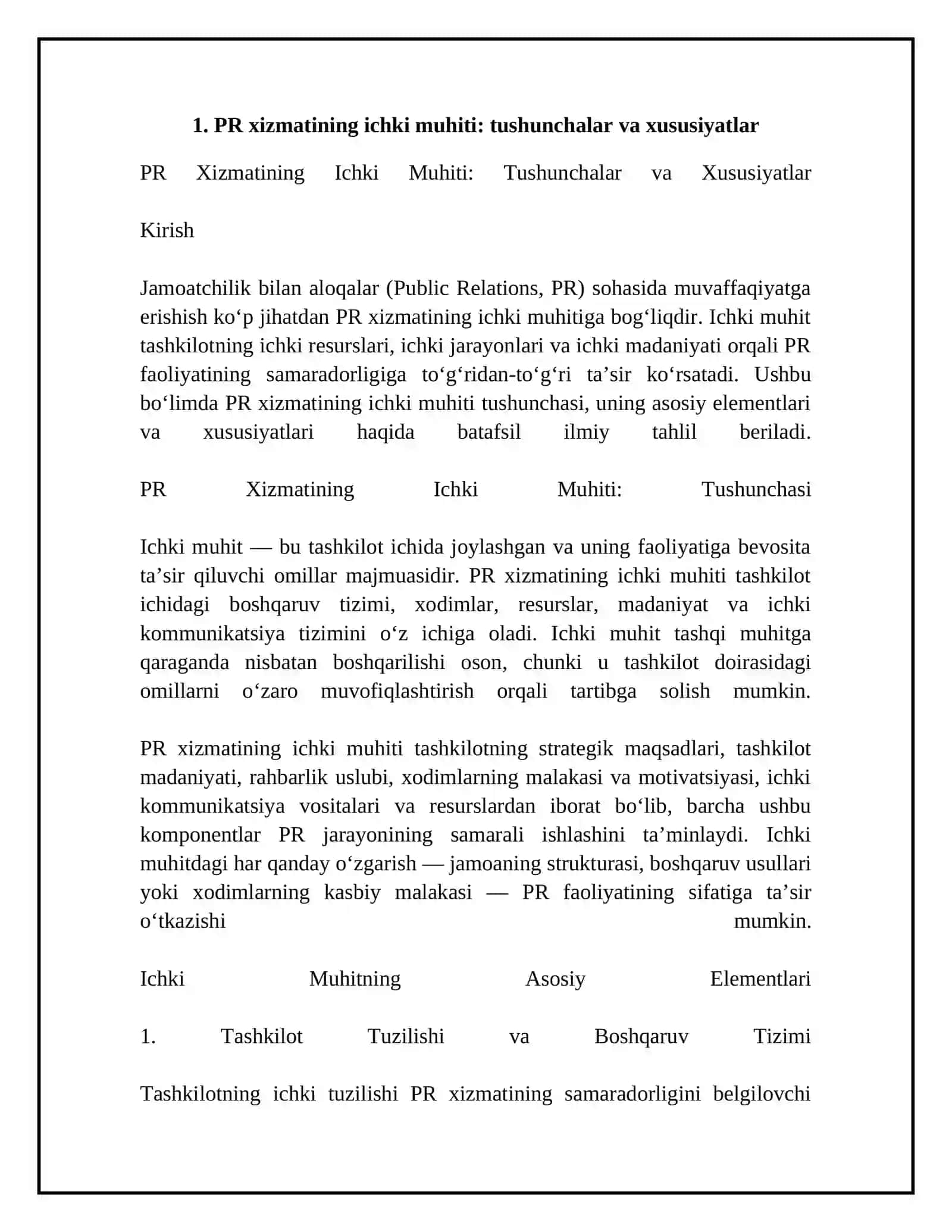 PR xizmatining ichki va tashqi muhiti 4