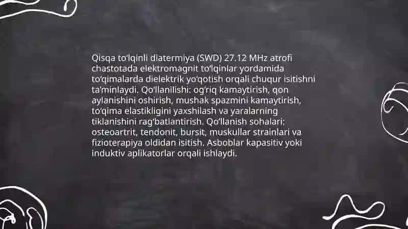 Yuqori chastotali terapiya usullari 4