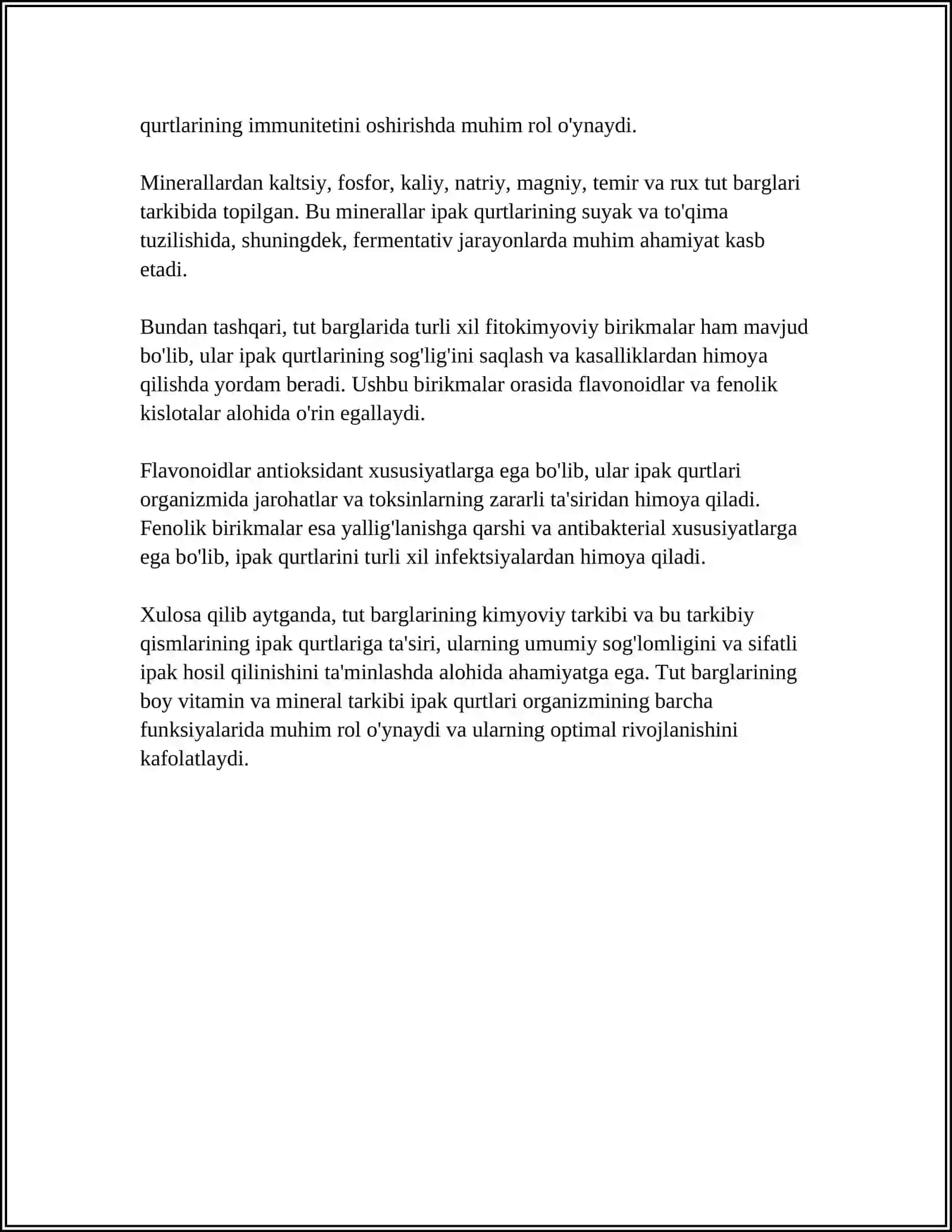TUT IPAK QURTLARINING OZUQASI 4