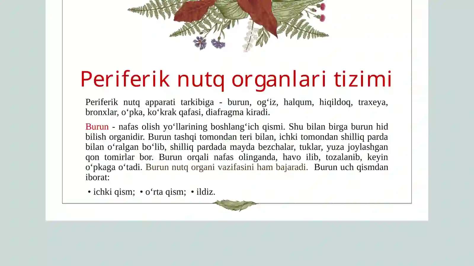 Periferik nutq organlari tizimi 4