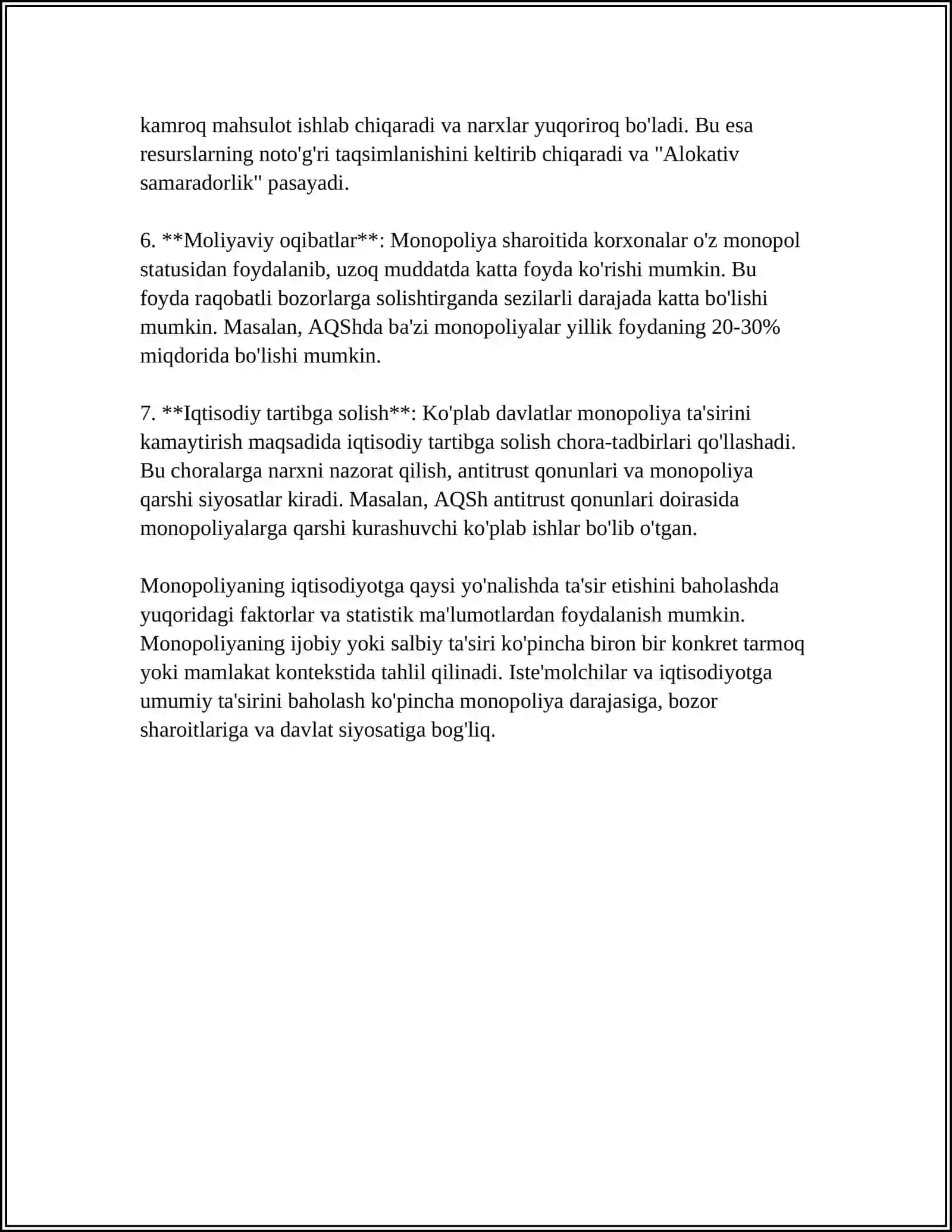 RAQOBAT VA MONOPOLIYA 4