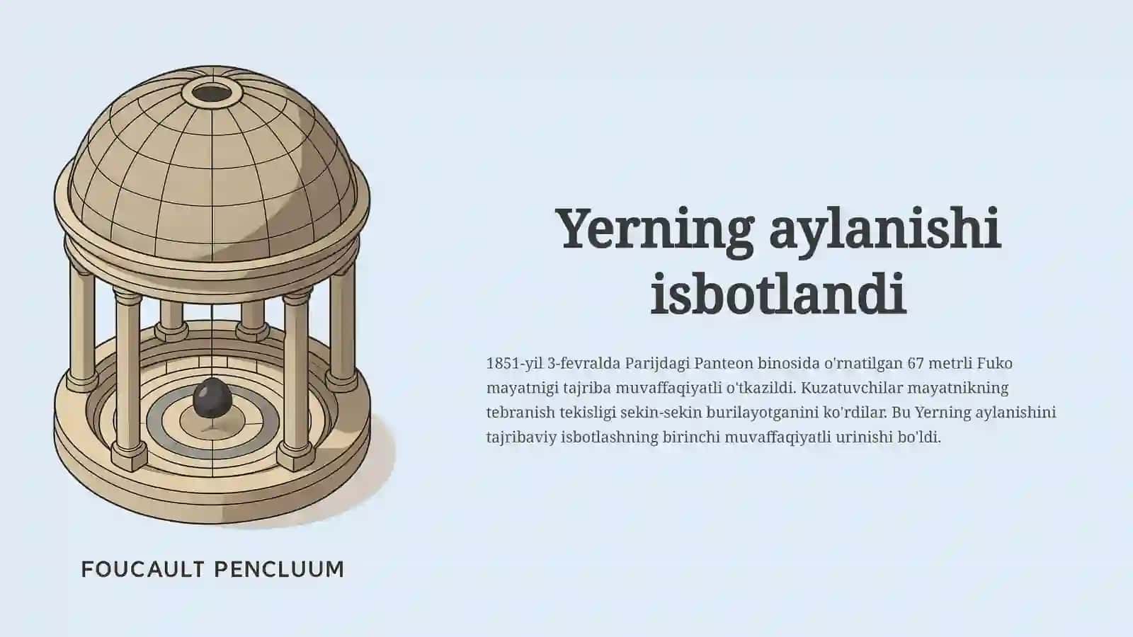 Fuko mayatnigi yerning aylanishini isbotlovchi mo'jiza 4