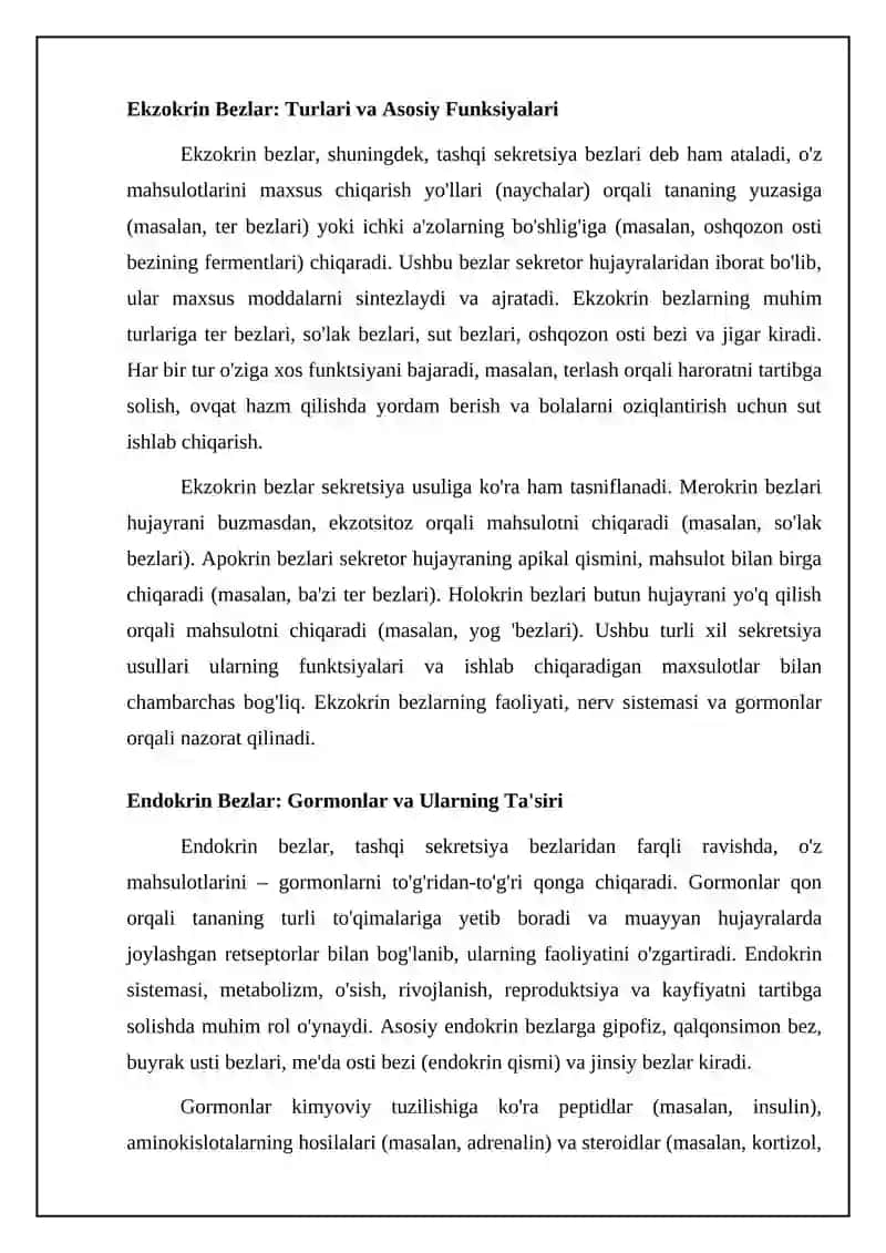 Sekretsiya bezlarining ahamiyati 4