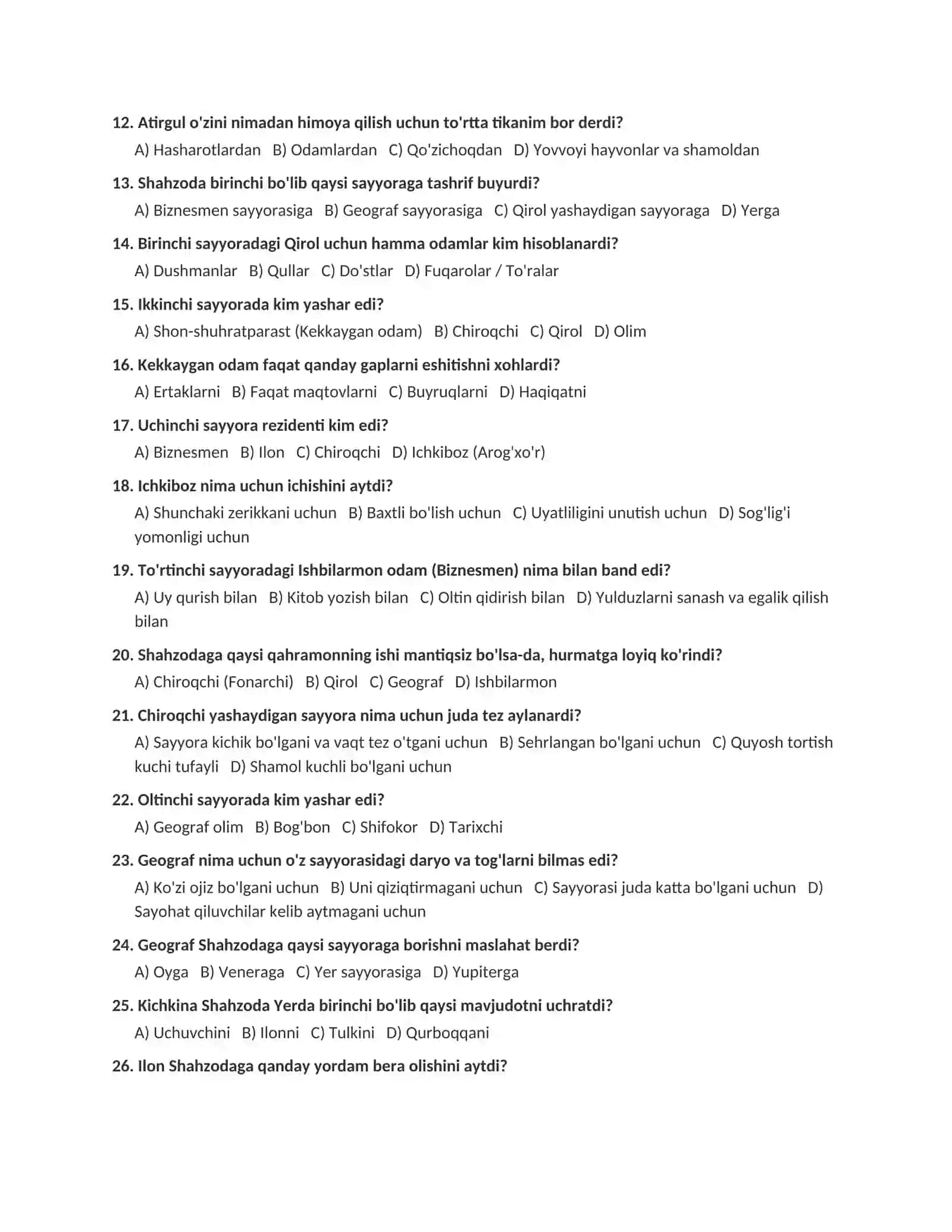 "Kichkina Shahzoda" Qissasi Tahlili 4