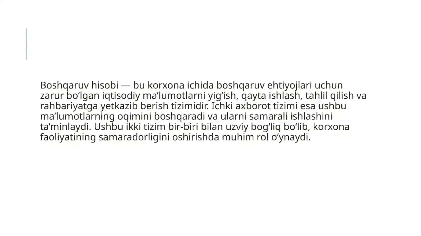 BOSHQARUV HISOBINING ICHKI AXBOROT TIZIMIDAGI O‘RNI 4