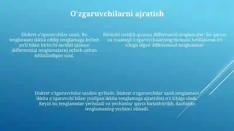 Birinchi Tartibli Diffrensial Tenglamalar 4
