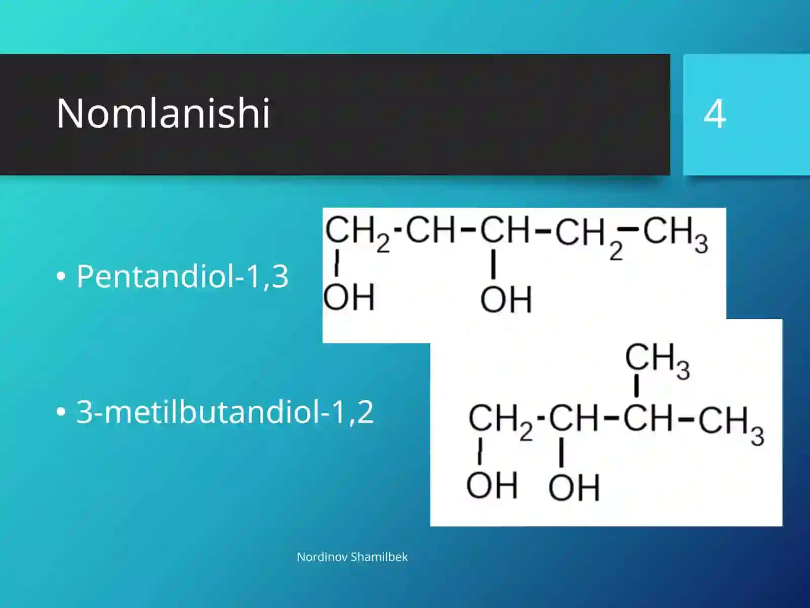 KO’P ATOMLI SPIRTLAR 4