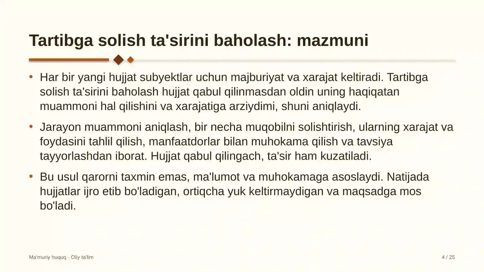 startaplarda normativ huquqiy hujjatlarning tartibga solish ta'sirini baholash 7329 4