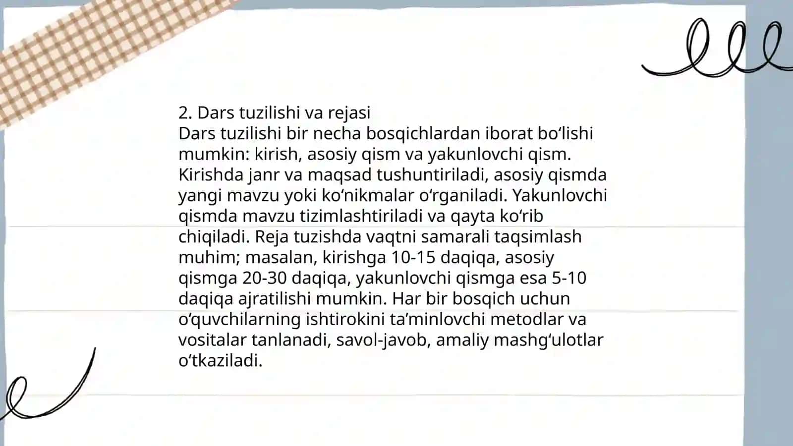 Dars-õqitishning asosiy shakli sifatida 4