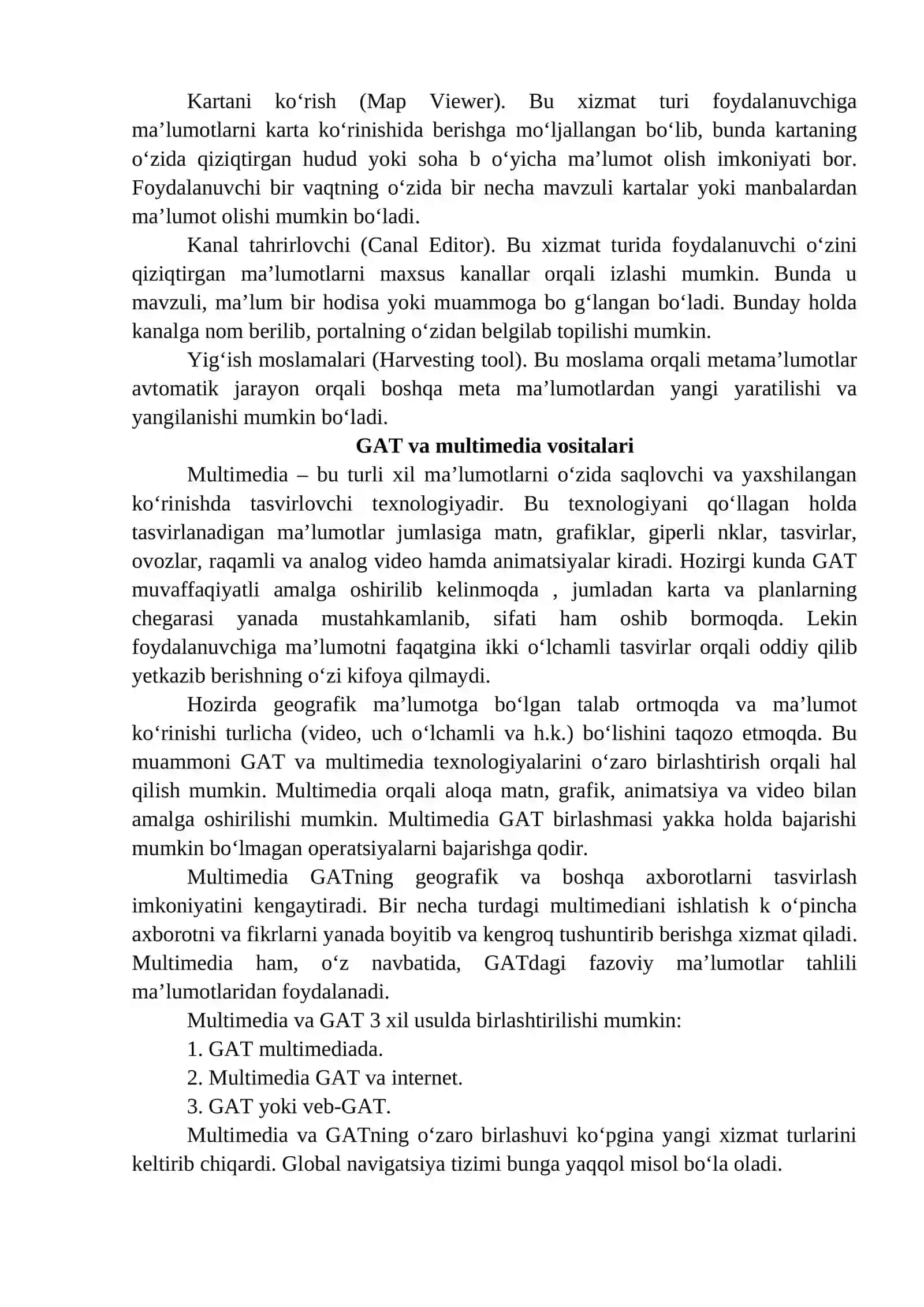 Geografik axborot tizimining zamonaviy rivojlanishi 4