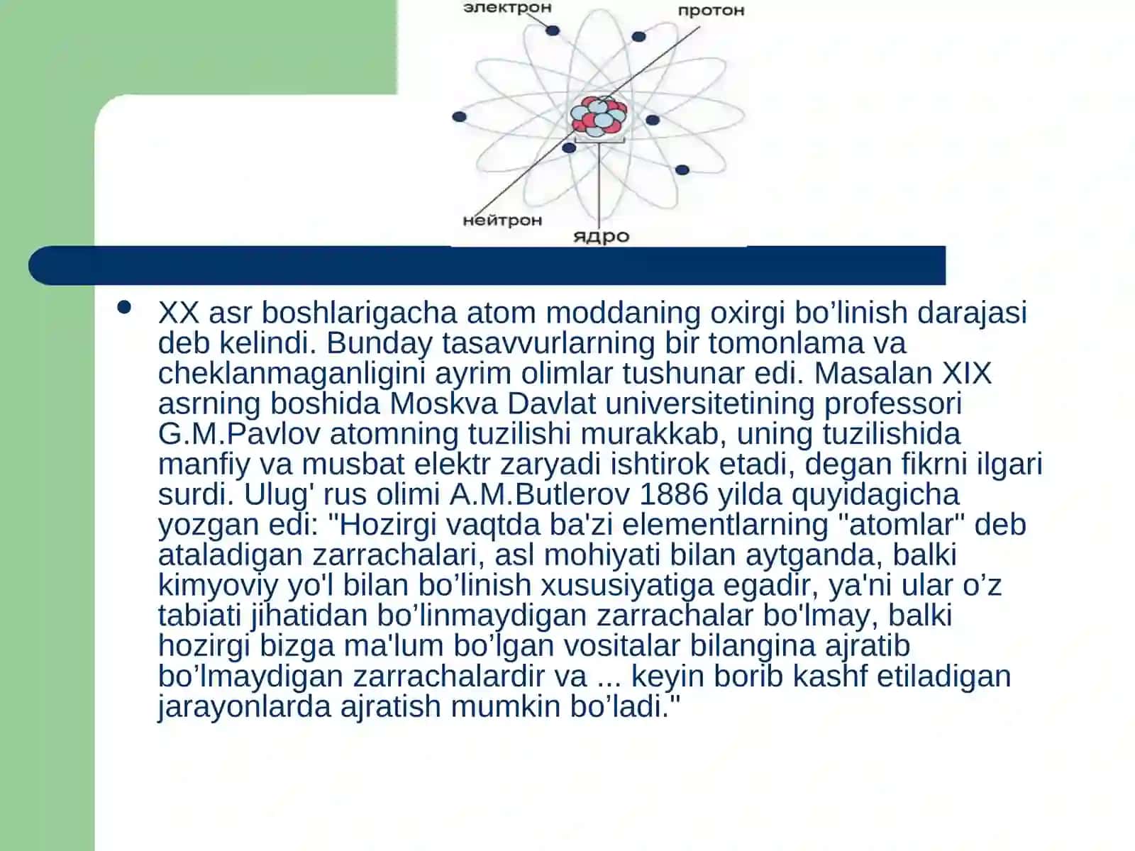Elemen atomlarining tuzilishi va valentlik 4