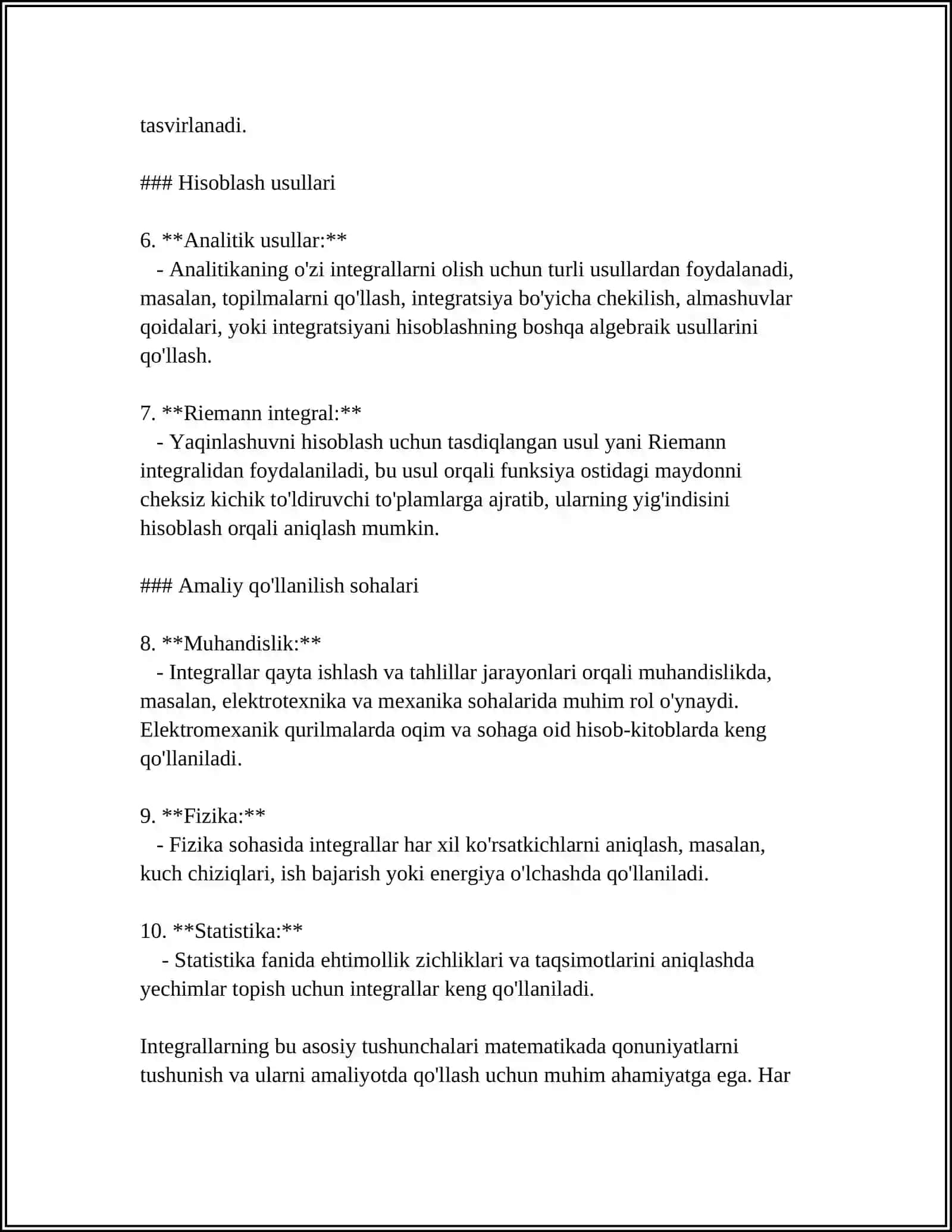 INTEGRALLAR VA ANIQ INTEGRAL 4