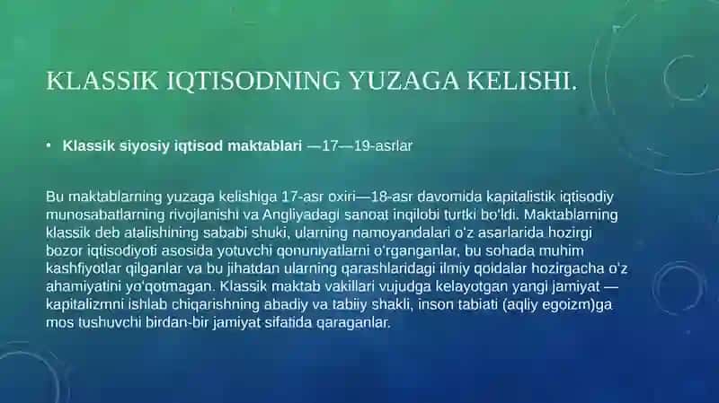 Klassik maktab vakillarining iqtisodiy qarashlari 4