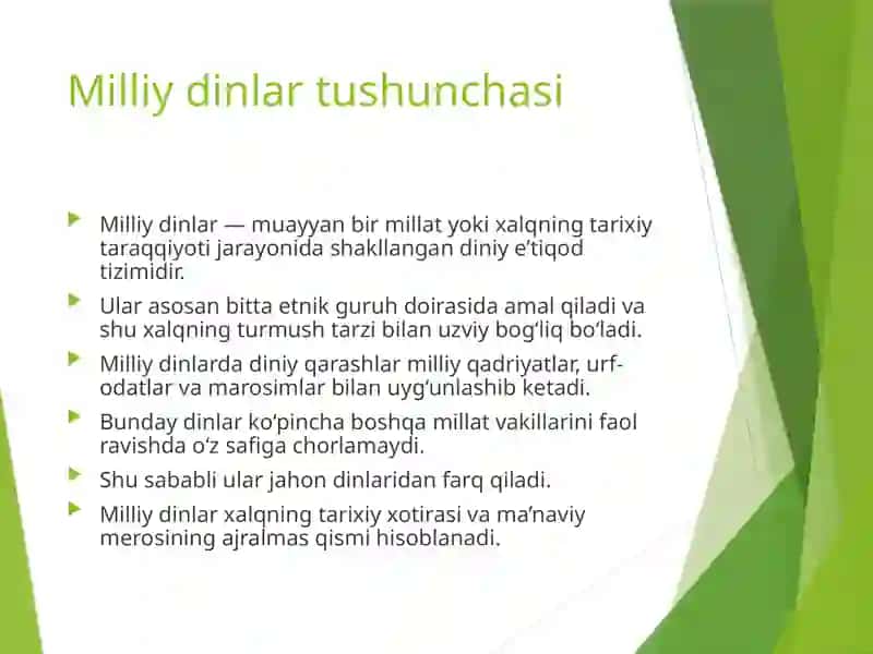 Milliy dinlar tushunchasi va ta'limotlari 4