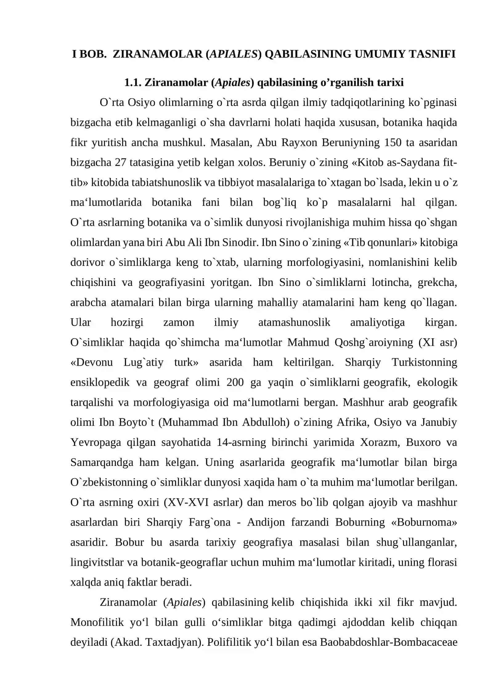 ZIRADOSHLAR (APIACEAE) OILASI 4