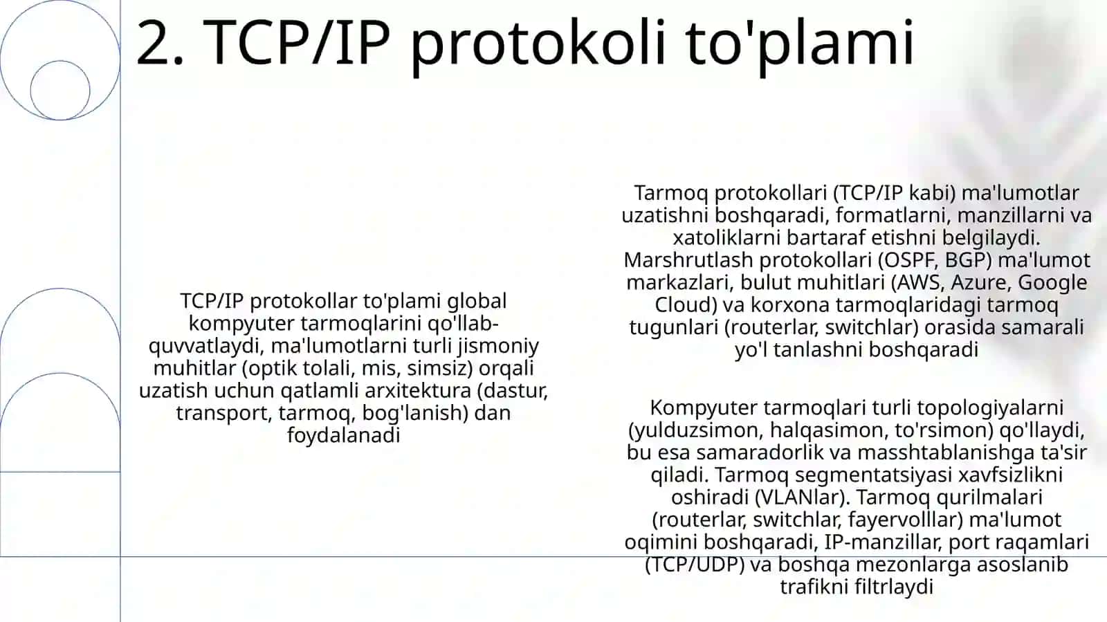 Kompyuter tarmog’i va tarmoq protokollari 4