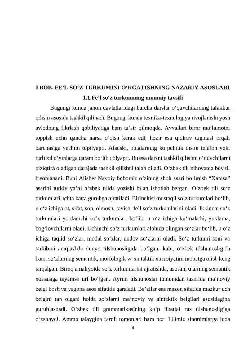 Fe’l so‘z turkumini o‘rgatishning nazariy asoslari 4
