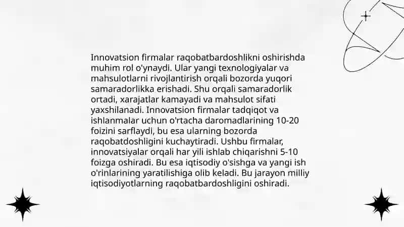 Innovatsion firmalarning iqtisodiy o'sishga ta'siri 4