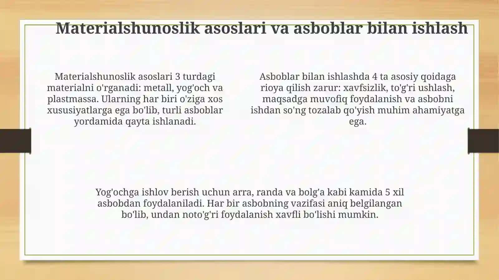 Amaliy ish turlari texnologiya darslarida 4