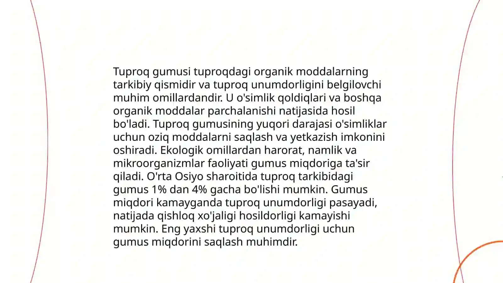 Tuproq gumusi va unumdorligi 4