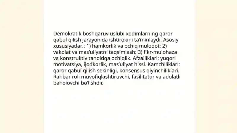 Xokimiyat va boshqaruv stillari 4