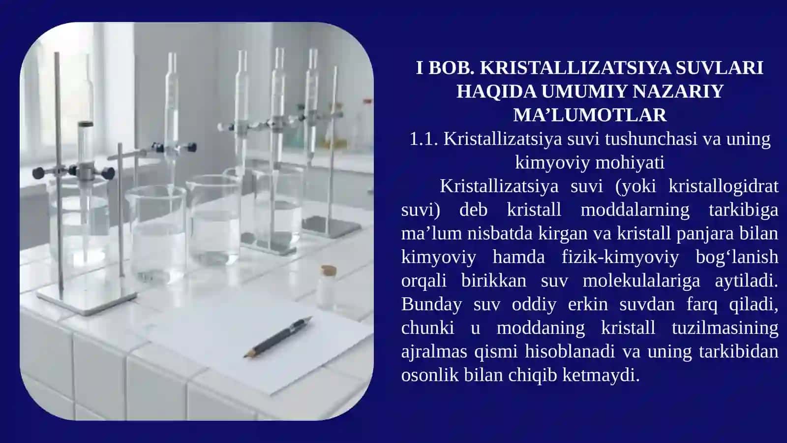 Moddalar tarkibidagi kristalizatsiya suvlarini topish usullari 4