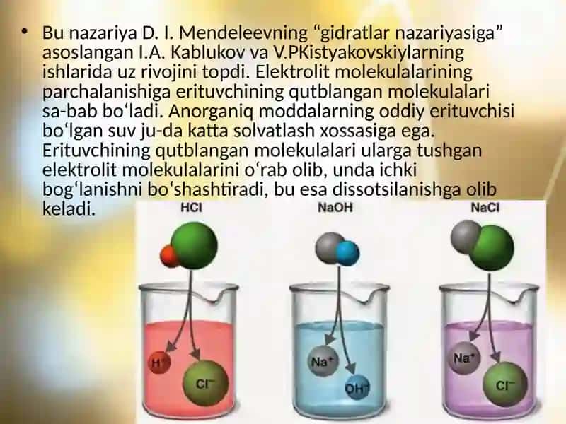 Organizmning biologik suyuqliklari va elektrolitik eritmalarsifatida 4