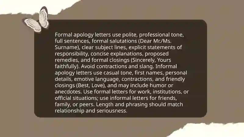 A letter of apology 4