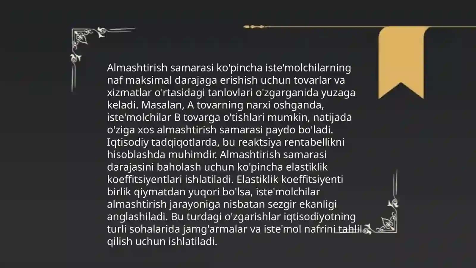 Daromad samarasi va almashtirish samarasi 4
