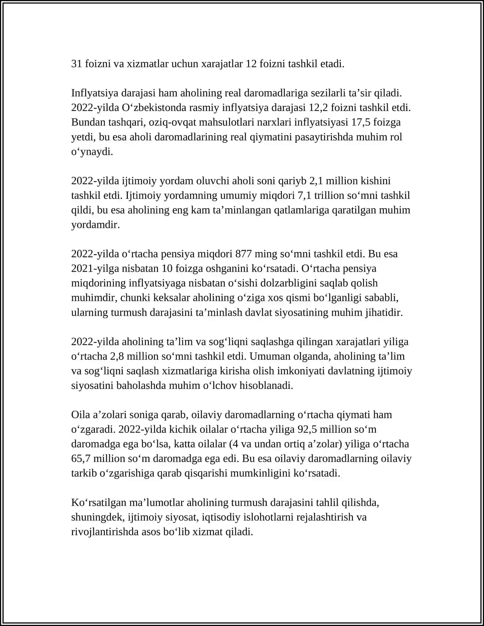 AHOLI TURMUSH DARAJASI TENDENSIYALARI 4