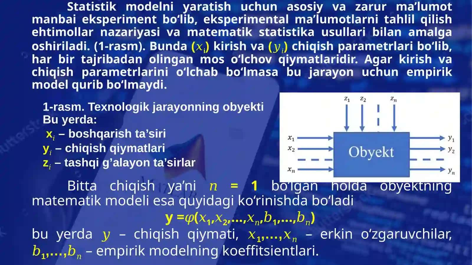 Matlab yordamida empirik-statistik modellarni yaratish va tahlil qilish 4