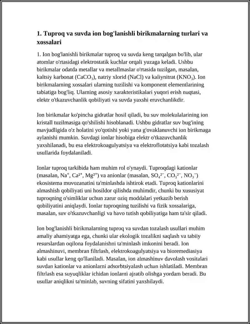 XAMRAYEV BEXRUZNING KIMYODAN REFERATI 4